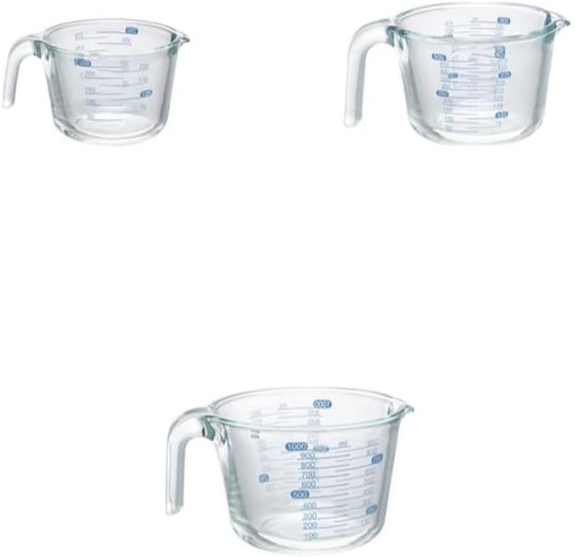 3pcs Glass Measuring Cups With Scale High Temperature Resistant Baking Tools High Borosilicate Food Grade Cups For Beating Egg Liquid