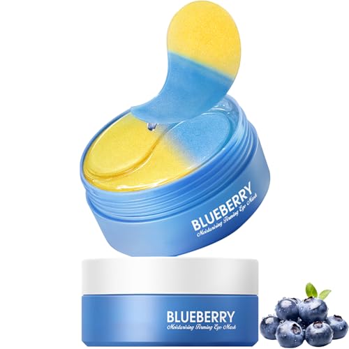30 Pairs (60pcs) Under Eye Patches, Multi-Moisturizing Under Eye Mask Patches with Blueberry Extract,Cooling Eye Patches for Puffy Eyes and Dark Circles,Overnight Eye Patches for Night Shift Workers