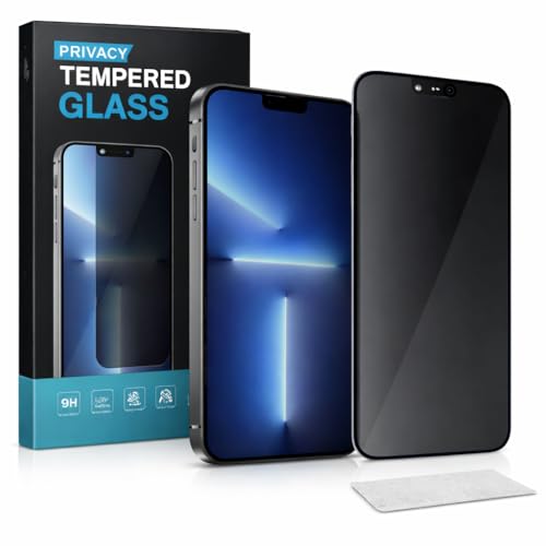 Image of Privacy Tempered Glass Compatible with Apple iphone 13 Pro Max / iphone 14 Plus / Iphone 14+ Full HD tempered glass , Edge to Edge Coverage Tempered glass for screen guard protector with installation Cleaning kit By Candeal mizhan