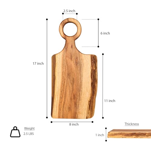 Tabla de Cortar de Madera Acacia con Asa Redonda 43x20 cm miniatura 7