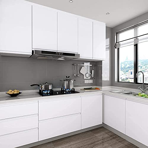 Image of HOME13 White Vinyl Matte Self Adhesive Removable and Decorative Vinyl Wallpaper for Kitchen Countertop Cabinets Table, 2 Ft x 4 Ft with 2pcs