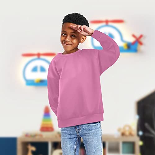 Hot Pink Boy Girl Sweatshirt Toddler Crewneck Pullover Sweater Long Sleeve Fall Winter Clothes4