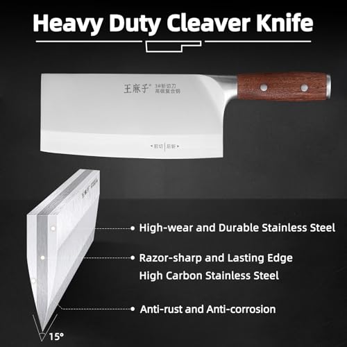 Chef-Knife-Chinese-Cleaver-Knife-German-Stainless-Steel-Kitchen-Knife-Ergonomic-Comfortable-Handle-Non-stick-Razor-sharp-Blade-Over-300-Years-of-Brand7inch-Silver-Black