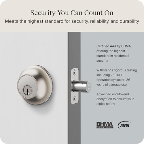 Locks Level Lock Smart Lock – World’s Smallest, Most Beautifully Designed Matter-Over-Thread Deadbolt – Level App for iOS & Android | Works with Apple Home (Satin Nickel) SmartThings Compatible Locks Level Lock Smart Lock – World’s Smallest, Most Beautifully Designed Matter-Over-Thread Deadbolt – Level App for iOS & Android | Works with Apple Home (Satin Nickel) SmartThings Compatible