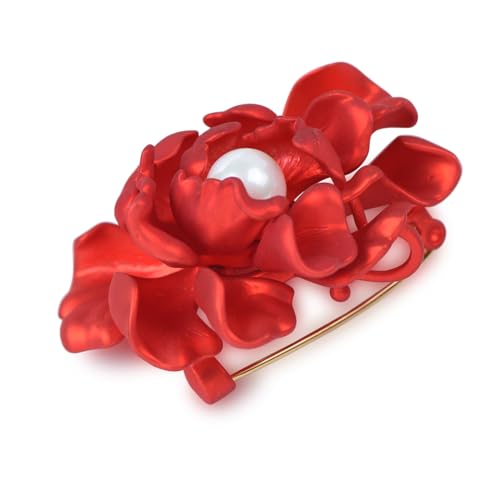 Image of Elegant Crystal Blooming Rose Flower Brooch Lapel Pin Breastpin for Women Birdal Cardigan Hat Scarf Suit Sweater Floral Pins