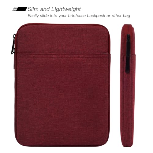 Image of Tablet Sleeve Bag for 2025 11 inch iPad A16, 11 inch iPad Air M3 M4 / 10.9 inch iPad 10th / Pro 11 M4, Galaxy Tab A8 10.5 inch Case Pouch, Fit Apple Smart Keyboard, Wine Red