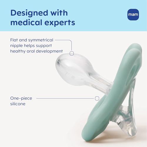 Image of MAM Comfort Baby Pacifier 3-12 Mths Lightweight One-Piece Silicone 2 Pack