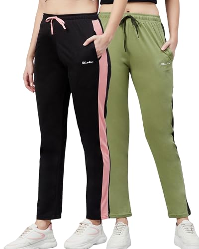 Image of BLINKIN Women's Relaxed Fit Mid Rise Cotton Pajamas Combo, Pack of 2-The Ultimate Track Pants : Ideal Lower for Night Wear & Comfort Wear