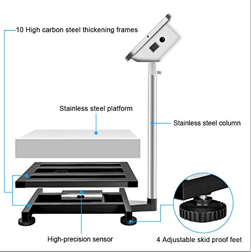 Tuffiom 661Lbs Weight Electronic Platform Scale,Stainless Steel High-Definition Lcd Display,Digital Floor Heavy Duty Scales,Perfect For Luggage Package Price Computing Postal Shipping Mailing #TOP1
