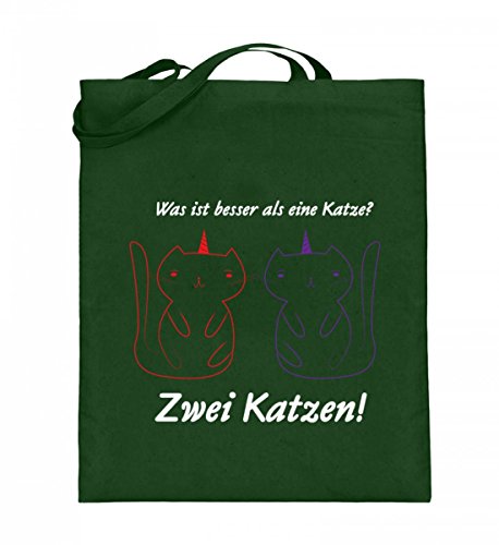 Idée cadeau chaton sac en toile de jute vert pour amoureux des chats