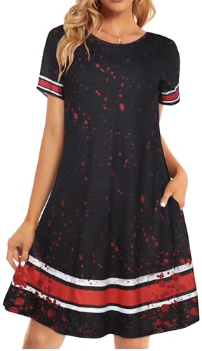 Robe d'été pour femmes de taille L robe-t-shirt de plage à manches courtes motif floral