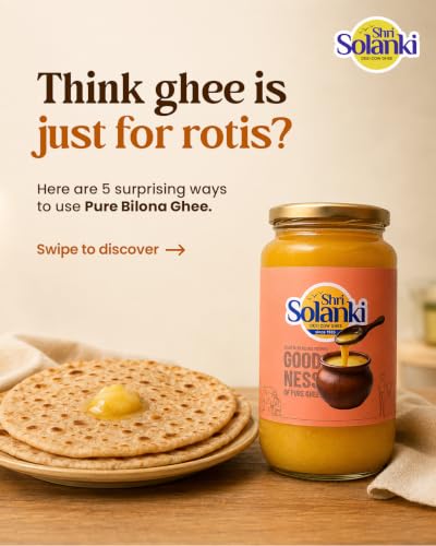 Image of SHRI SOLANKI Premium A2 Desi Cow Cultured Desi Ghee | Vedic Bilona Two Way Churned | Indian Gir Cow Ghee, Pure A2 Ghee, Natural & Healthy, Non-GMO | Lab Certified (1 Litre)