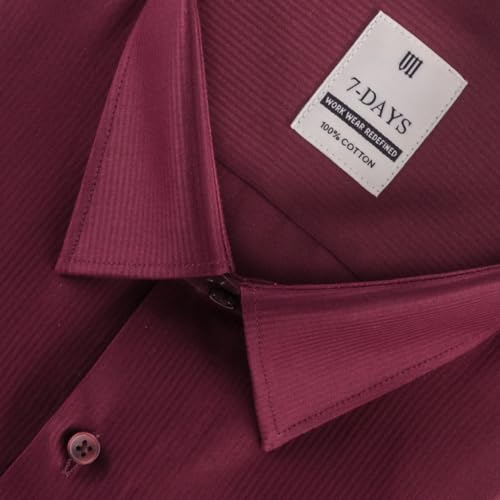 Image of 7-DAYS Men's Premium Formal Shirt - 100% Pure Cotton, Regular Fit, Plain, Full Sleeves, with Pocket - Perfect for Office Wear & Under Suits