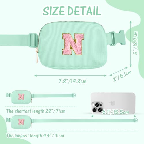 Image of Gitus 10 11 12 13 14 15 16 Year Old Girl Gifts Personalized Birthday Gifts for Women Daughter Sister Her Initial Belt Bag Fanny Pack Crossbody Bags for Teen Girl Gifts Trendy Stuff (Mint Green-N)