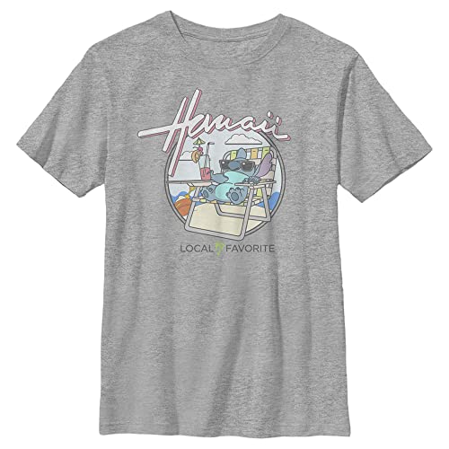 Disney Lilo & Stitch Local Favorite Boy's Heather Crew Tee
