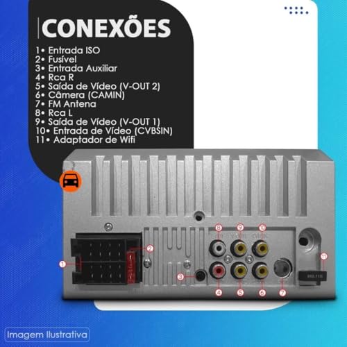 Kit Central Multimidia 7 Polegadas Carplay Espelhamento Sem Fio G6 GOL/SAVEIRO/VOYAGE - PRETO