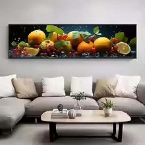 Art mural cuisine poster fruits colorés tableau canva encadré 20x60