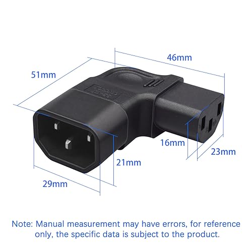 (10Packs) IEC320 C14 to C13 Right Angle Power Adapter,C14 to C13 90 Degree Left Turn Power Extension Adapter,PDU Plug/Socket 90 Degree Wall-Mounted LCD TV2