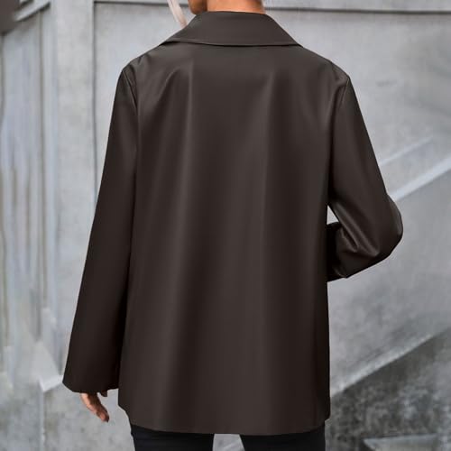 Blazer de piel de gran tamaño con acabados premium y diseño sofisticado 6