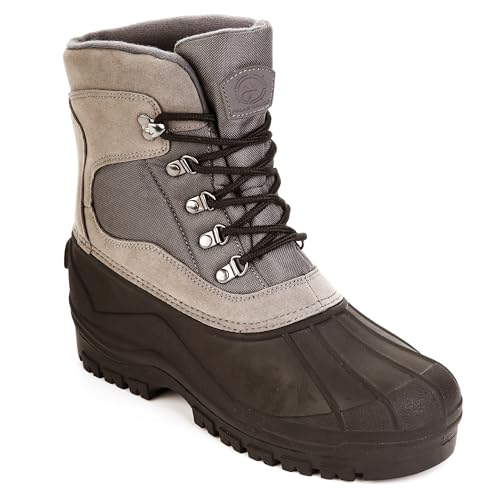 Mens Peak Cold Weather Boots, Waterproof Insulated Lace Up Snow Boots, Outdoor Hiking, Sizes 8-13