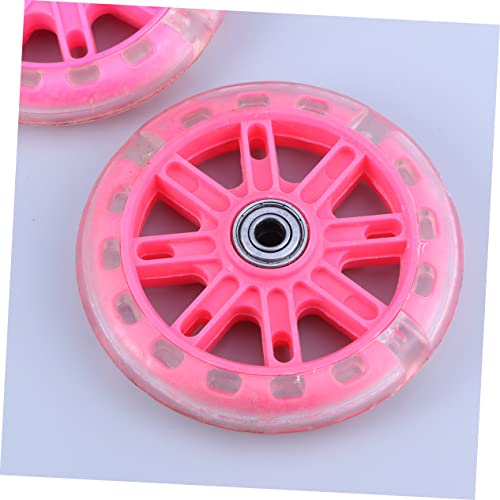 Ruedas de Entrenamiento Auxiliares Ajustables Luxshiny Rosadas con Destello Silencioso para Balance y Estabilidad miniatura 2