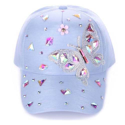 Gorra de béisbol con mariposas y abejas brillante para mujer miniatura 2