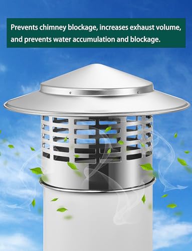 Remate de chimenea de acero inoxidable para evitar entrada de lluvia en conductos de tejado 7