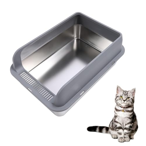 Caja sanitaria de acero inoxidable para gatos extra grande miniatura 7