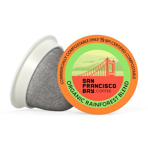 Image of San Francisco Bay K-Cup Coffee Pods, Organic Rainforest Blend (120 ct), Medium-Dark Roast, Commercially Compostable USDA Organic Single-Serve Coffee Pods