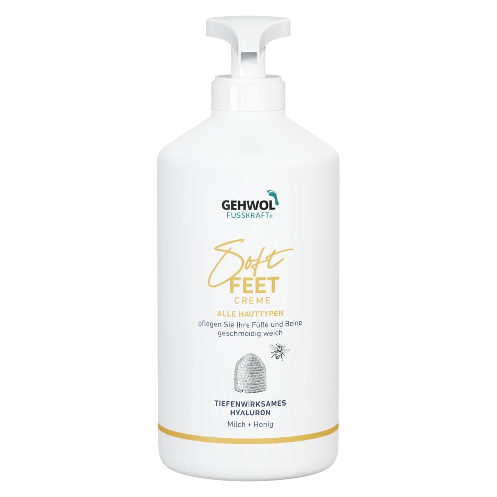 GEHWOL Fusskraft Soft Feet, Fußcreme mit Hyaluron, Urea, 500 ml mit Spender
