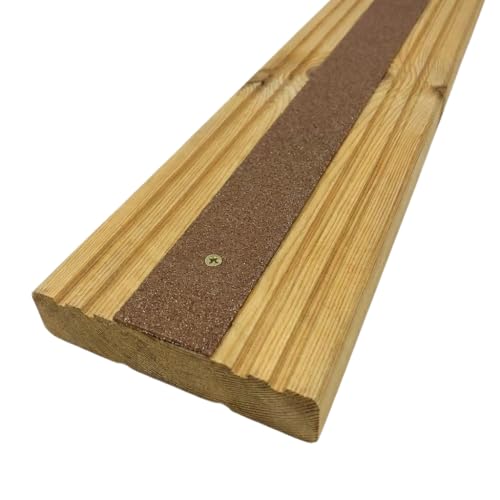 GreenTec GRP Anti Slip Decking Strip Heavy Duty Non Slip Safety Tread for Decking Outdoor Steps Stairs & Ramps Multiple Sizes & Colours (1 Brown 400mm x 50mm x 3mm)