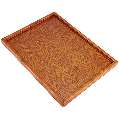 Tyenaza Bandeja Madera, Bandeja Maderas Rectangular, Bandejas Grande Maderas, Bandejas Rectangular Cocina, Bandejas para Servir Comida, para Exhibir Frutas, Aperitivos, Comida, DecoracióN(36x27cm)