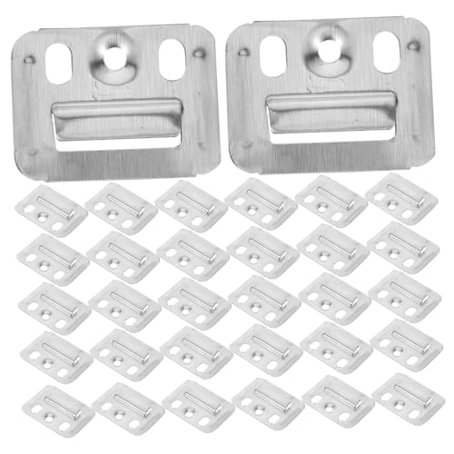Image of Angoily 100pcs Heavy Duty Stainless Steel Picture Hangers Integrated Wall Panel Clamps for Easy Installation of Frames Mirrors and Art Bamboo Walls