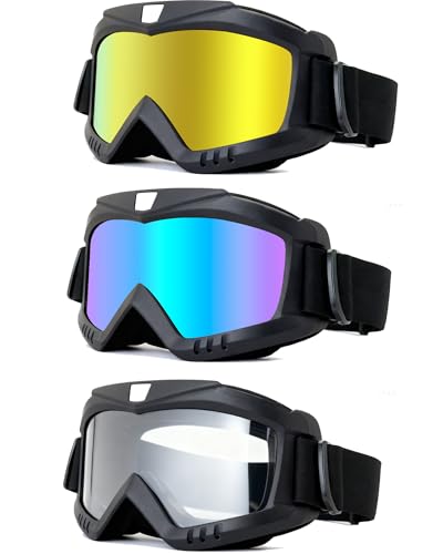YISUGOOC Dirt Bike Goggles 3 Pack Motorcycle Riding ATV Ski