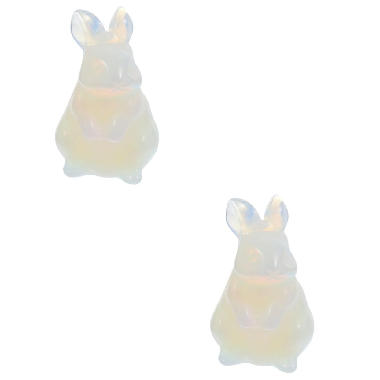 Lapin en cristal lot de 2 statuettes cadeau decoration de Noel