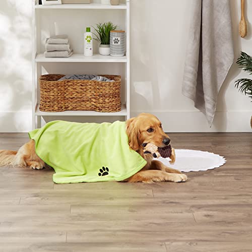 Image of Bone Dry Pet Grooming Microfiber Towel, Embroidered Collection, X-Large,41x23.5, Lettuce Green (Pack of 2)