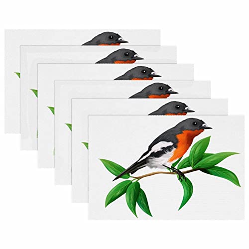 Sets de table pour tables à manger style champêtre lot de 6 oiseaux