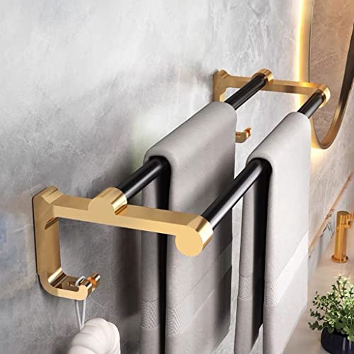 Naścienny wieszak na ręczniki, 40 cm, podwójny uchwyt do łazienki i kuchni, stylowy aluminiowy wieszak na ręczniki, niezbędne akcesoria dla gości