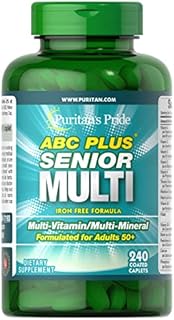 Puritans Pride Abc Plus Senior Multivitamin Multi-mineral Formula Caplets, 240 Count
