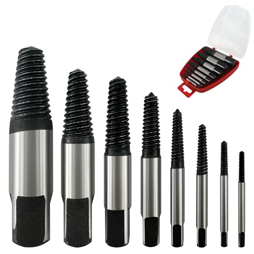 Juego de extractor de tornillos profesional, kit de extractor de tornillos, juego de extractor de tornillos de 8 piezas, para quitar tornillos dañados