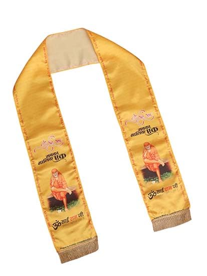 Divine Stole, Khesh, Patka, Gamcha, Dupatta – Sai Baba Stole (Set of 3) featuring spiritual silk cloth prints, unisex god printed scarf, and handcrafted lace for divine elegance.-image-47