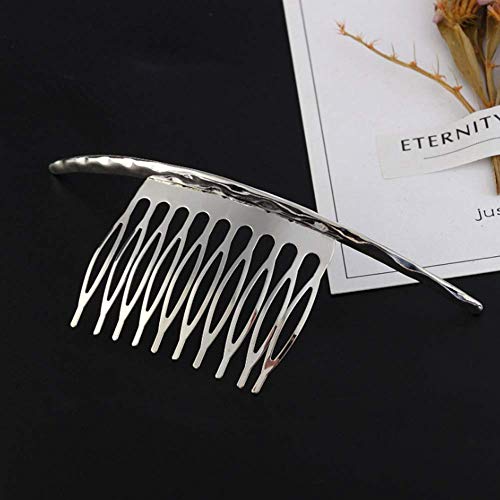 2Pcs French Twist 10 Teeths Comb Alloy Metal Bridal Wedding Hair Side Comb Headpiece Hair Jewellery Fashion Accessory For Women Girls, Gold And Silver #TOP4