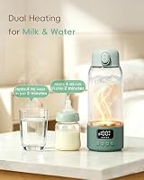 Portable Bottle Warmer for Travel, 17oz Large Capacity, 2-Min Fast Heating, Keep Warm Function, Long Battery Life, Ideal for Heating Breast Milk and Water On-the-Go, Green — image 5