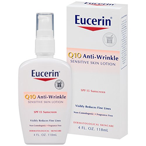 Eucerin Q10 Anti-Wrinkle Sensitive Skin Lotion SPF 15 4 oz (Pack of 5)