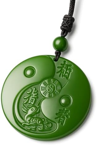 Amuleto em Jade Natural "Taiji" – Talismã de Proteção, Serenidade...