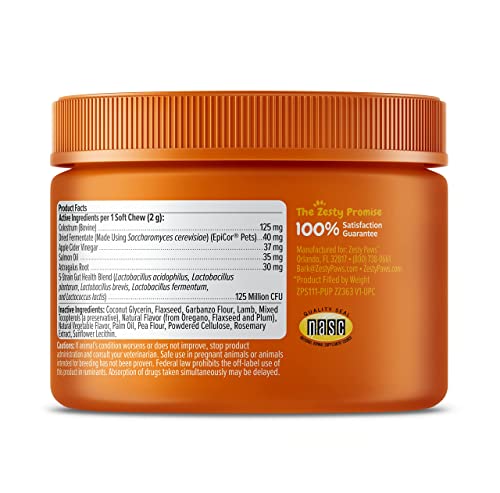 Zesty Paws Dog Allergy Relief - Anti Itch Supplement - Omega 3 Probiotics for Dogs - Digestive Health - Soft Chews for Skin & Seasonal Allergies - with Epicor Pets – Puppy - Lamb - 90 Count - Thumbnail 5