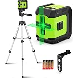 CinusLinus Laser Level with Tripod, CinusLinus 100Ft Laser Level 360° Self Leveling, Green Line leveler Tool for Hanging Pictures, Floor Tile, Home Renovation with Battery, Rotating Stand, 26'' Tripod