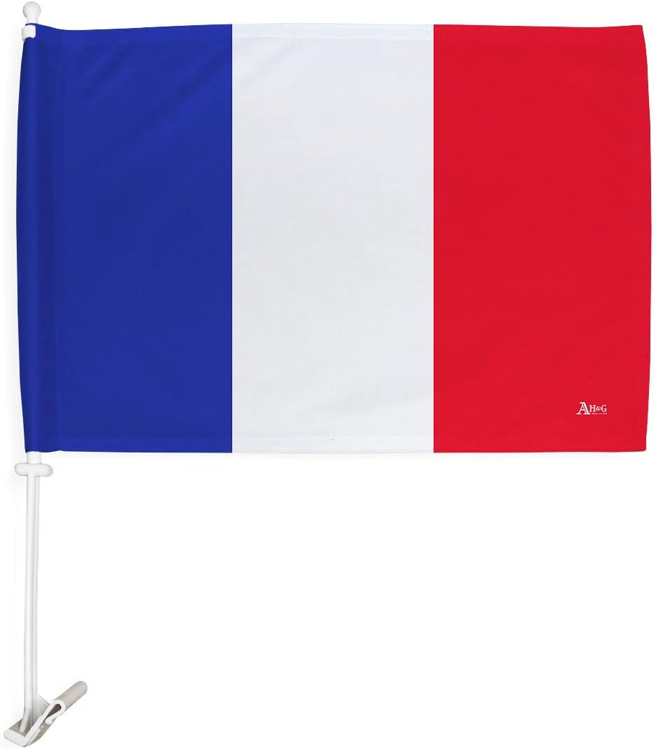 World Cup 2022 France Car Flag POW MIA Bandera Para Carros Auto Decorations Small Banner For Window Decor Clip Pole Accessories FIFA Sports Fans Outdoor Football Soccer French Gifts Made In USA