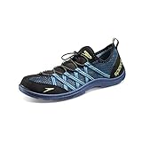 Speedo Men's Seaside Lace 4.0 Water Shoe, Black/Blue, 10 M US