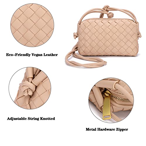 Image of ZEDIUH Woven Bag for Women Crossbody Shoulderbag, Small Vegan Leather Purse